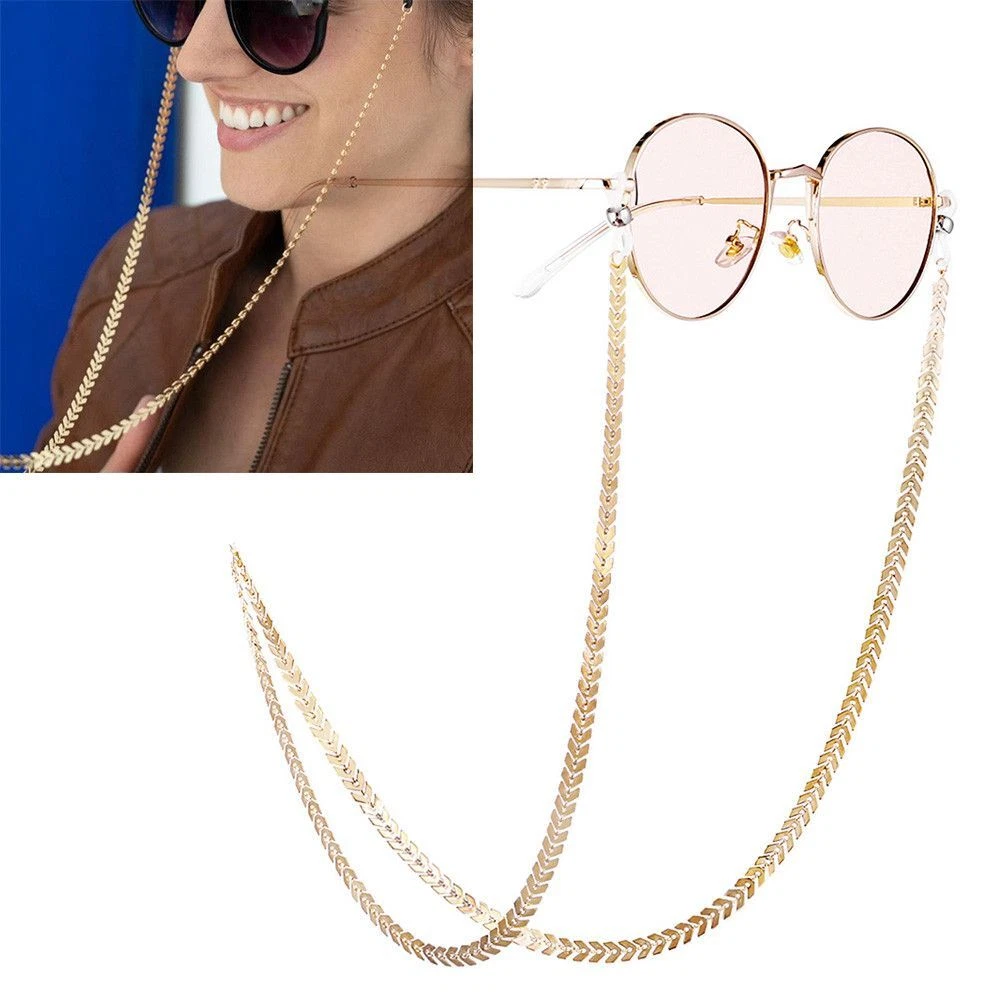 Lanyard Sunglasses Holder Necklace Metal Eyeglass Chains Gold