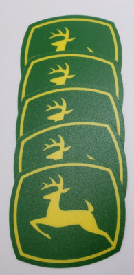 #5 John Deere Vinyl Logo Decal 2 1/4'' X 2 3/8'' Green Yellow Deer 3M Authentic