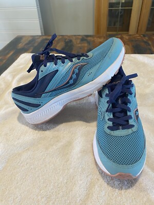 Saucony Womens S10701-32 Cohesion 15 Blue Rain Lace Up Size 10 Running Shoes