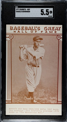 1977 HOF Exhibits (Sepia) Charlie Gehringer Detroit Tigers - SGC 5.5 Ex+ - 第 1/2 張圖片