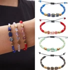 Fashion Crystal Natural Stone Braided Beads Bracelet Adjustable Bangle Women New