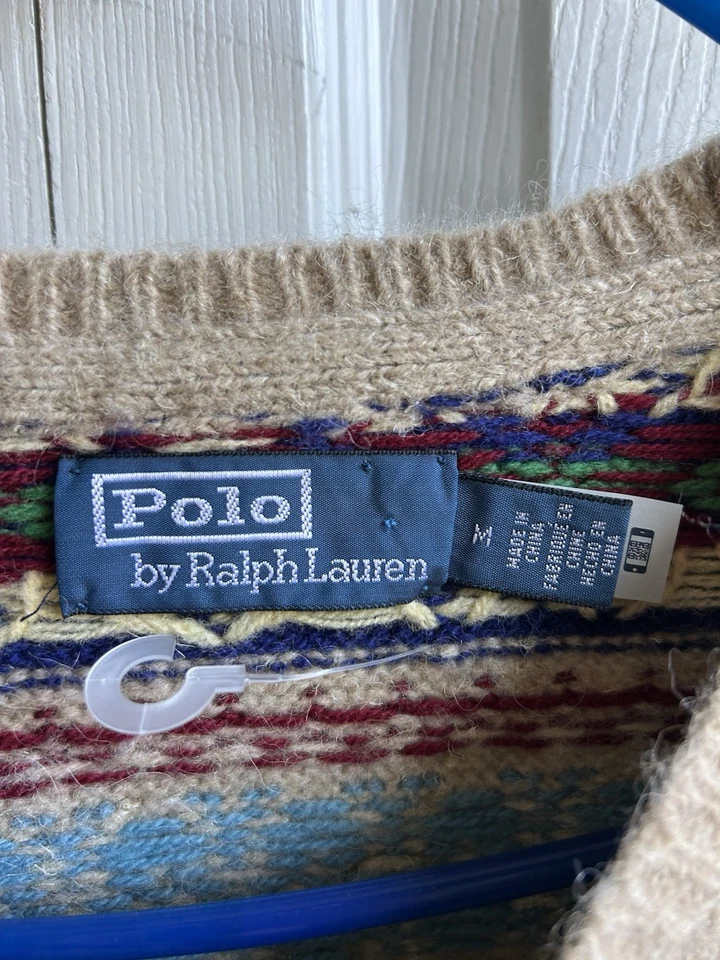 NUEVO Suéter Polo Ralph Lauren para Hombre Fair Isle Jacquard Lana Tejido $400 Talla M Foto 4 de 4