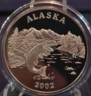 Alaska Mint Sport Fishing 2002 Silver Medallion Proof  .999 Silver 1 oz