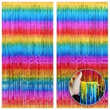 KatchOn, XtraLarge Rainbow Backdrop Curtain - 3.2x8 Feet, Pack Blue 