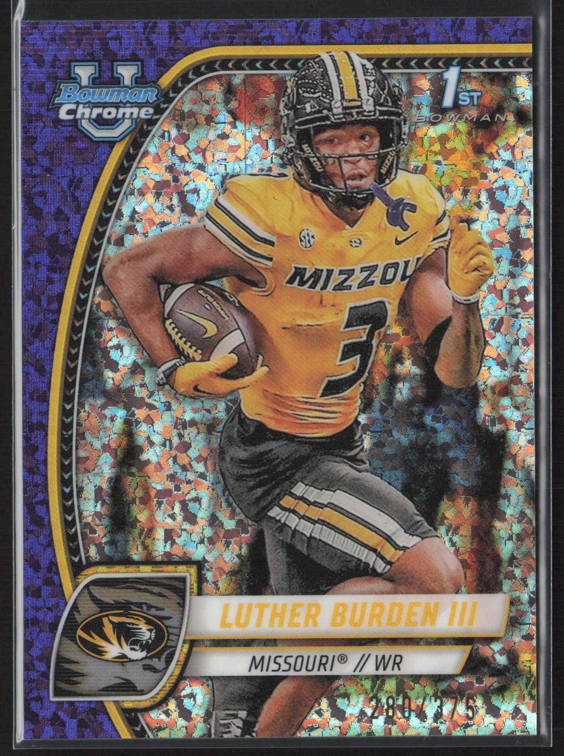 2024 Bowman Chrome #123 Luther Burden III Purple Mini-Diamond Refractor #/375