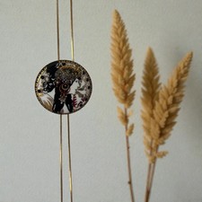 Goebel Art Nouveau Porcelain Pendant Necklace Mucha Style, Vintage Bolo Tie