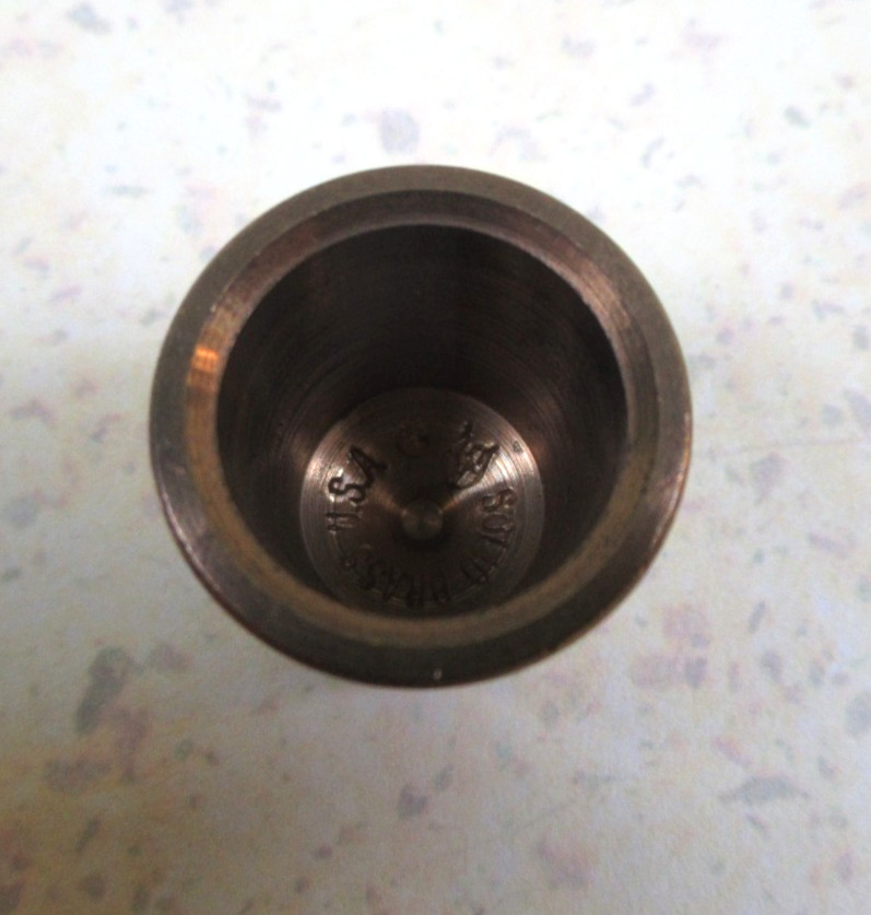 Vintage Solid Brass Thimble ~ "LOVE" ~ Made in the U.S.A.