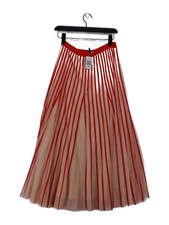 ME+EM Women's Midi Skirt UK 10 Cream Striped Polyester with Viscose Midi A-Line