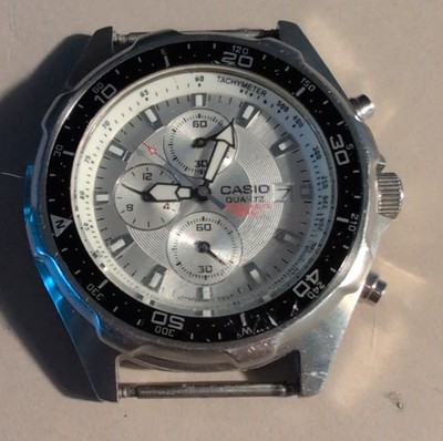 Casio AMW-320 Quartz Wristwatch Stainless Steel Silver Black Water Resistant