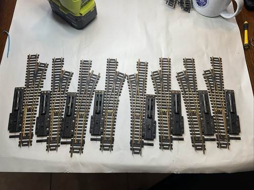 8 HO Scale Atlas, Brass Switches 4RH And 4LH Used