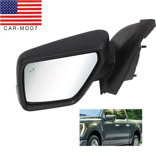 Driver Left Side Mirror with BLIS and Light Manual Fold For 21 to 24 Ford F-150