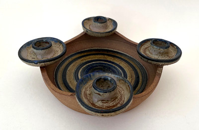 Vintage MCM Finke Keramik Denmark Candle Holder Retro Modernist