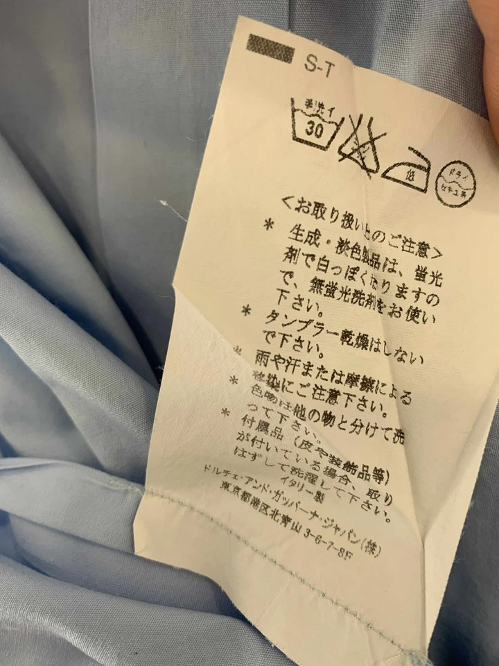 Camisa de vestir Dolce & Gabbana azul para hombre talla 15/38 hecha en Italia manga larga #C11 Foto 4 de 4