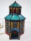 Tiffany Style Stained Glass Church Light Vintage Collectible Tested/Works EUC