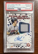 2023 Topps Pristine Joe Mauer Popular Demand Auto PSA 10 Relic Card #/25