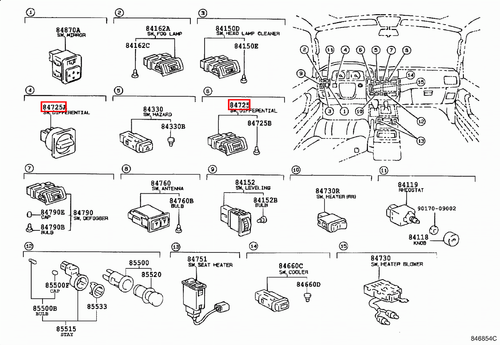 Genuine Toyota LandCruiser HDJ80 HDJ79 HDJ78 GRJ79 Front Rear Diff Lock Switch - Picture 9 of 20