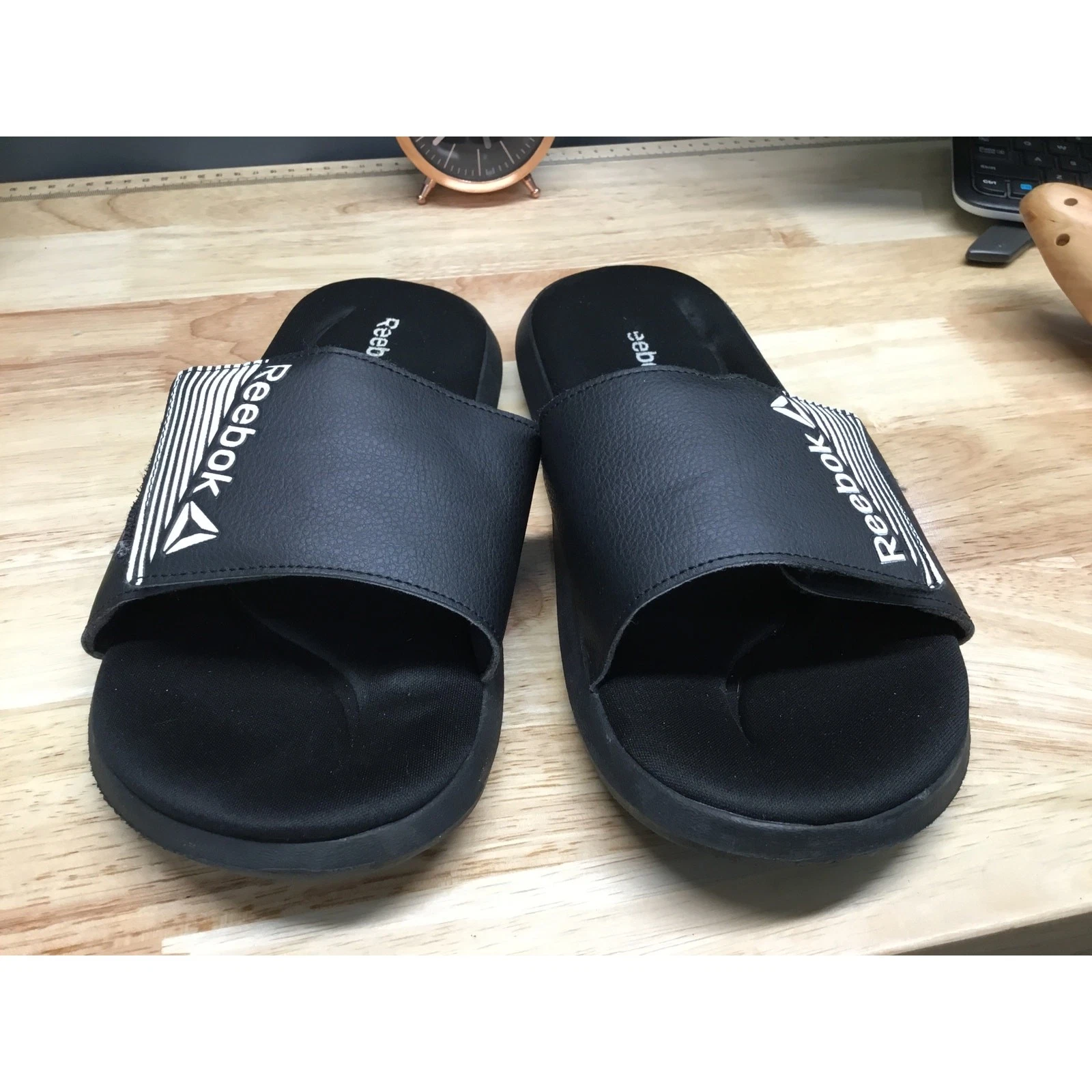 Reebok 35006WBH Sandali Donna US 9 Nero Slip On Punta Aperta Memory Foam Pantofole