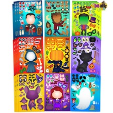 36 PCS Halloween Craft Stickers for Kids Party Favor, Make a Face Stickers with