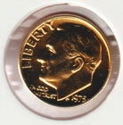 24k Gold Plate Rare Old US 1975 Liberty Roosevelt Dime Collector Collection Coin