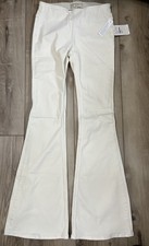 FREE PEOPLE Womens Penny Pull-On Flare Jeans Pants Ivory Size 27 NEW