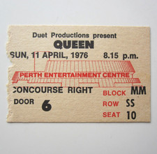 Queen 1976 Perth Australia A Night At The Opera Tour Concert Ticket Stub