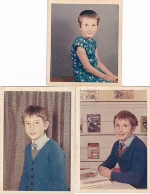 Drei Retro Vintage Farbschulfotos von Mädchen namens Carol