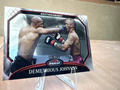 #ad 2011 DEMETRIOUS JOHNSON TOPPS FINEST UFC #33 DEBUT ROOKIE RC CARD MIGHTY MOUSE $20.00