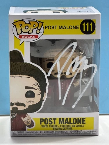 Funko Pop! Rocks POST MALONE #111 SIGNED AUTHENTICATED with COA FREE SHIP & CASE