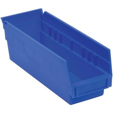 Akro-Mils Plastic Shelf Bin Nestable 6-5/8"W x 23-5/8"D x 4"H Blue Lot of 6