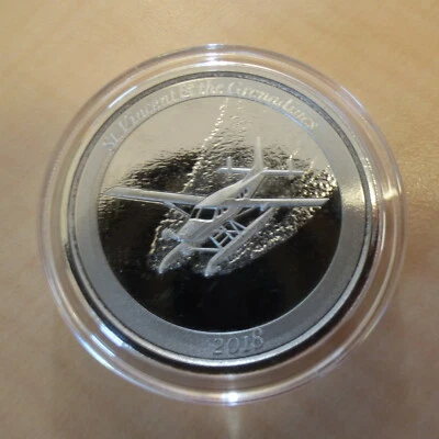 Eastern Caribbean 2$ Seaplane silver 99.9% 1 oz 2018 coin, with capsule (argent) - Photo 1/2