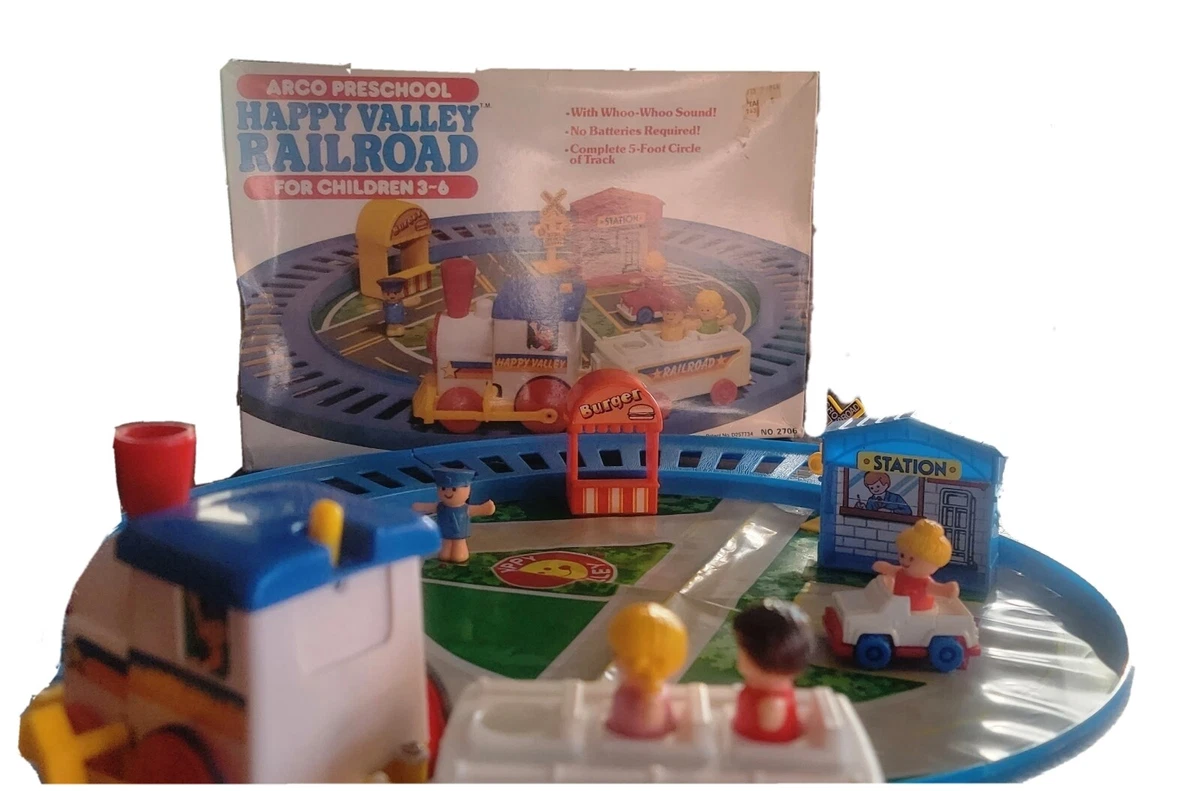 Rare Vintage Arco Preschool Happy Valley Railroad Set