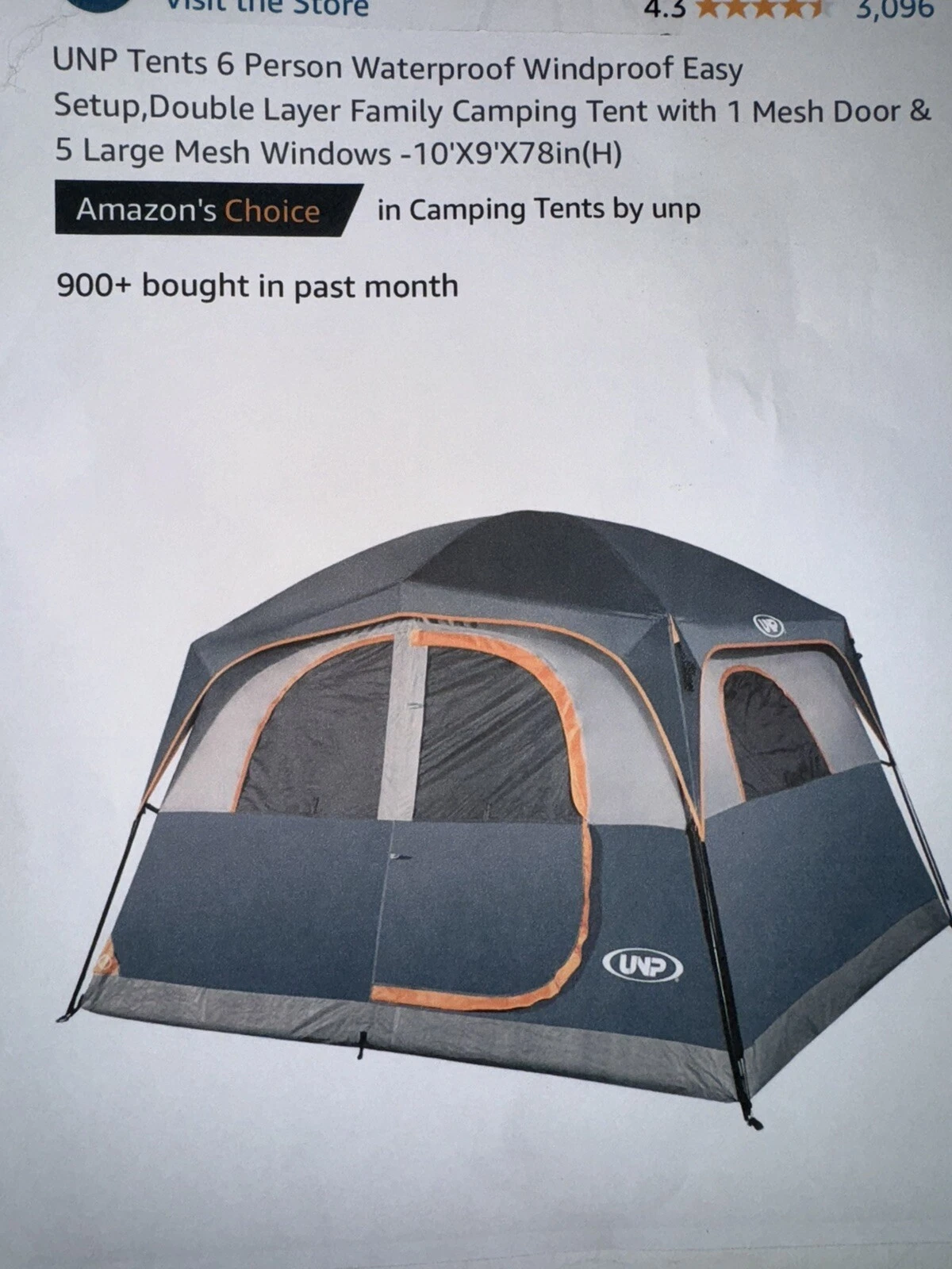 UNP Tents 6 Person Waterproof Windproof Easy Setup,Double Layer Family Camping T
Opens in a new wind