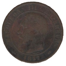 1857 A France 10 Centimes Coin – Paris Mint Issue