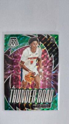 2023-24 Panini Mosaic - Thunder Road Green Mosaic Prizm - #16 Ausar Thompson RC