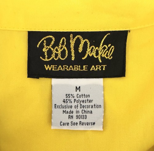 Bob Mackie Vintage Damen gelb tragbar Kunst bestickt Bluse Shirt-MEDIUM - Bild 2 von 10