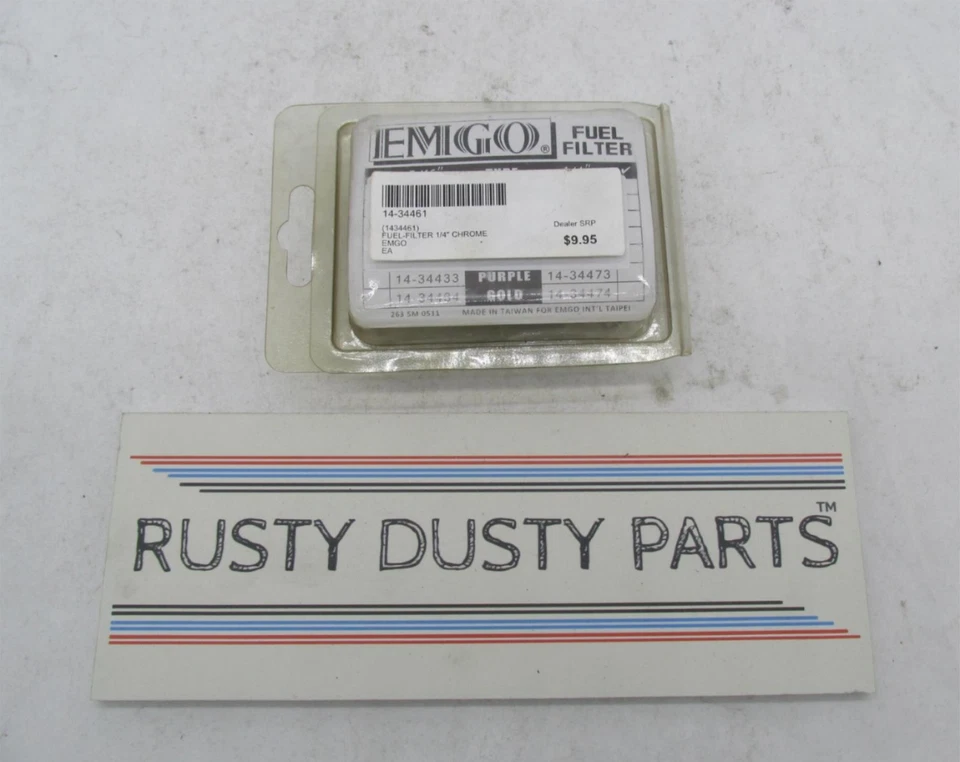 Emgo Motorcycle 1/4" Chrome Universal Fuel Filter 14-34461 - Image 2 of 3