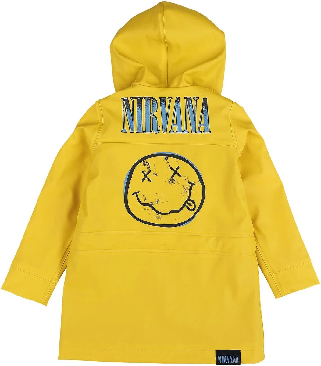 Nirvana Kids Raincoat Grunge Band Yellow Kids Jacket
