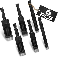 6Pcs Leather Hole Punch Tool - Hollow Punch Set Hex Shank Drill Bits Flexible Dr