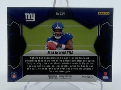 2024 Mosaic Malik Nabers NFL Debut Yellow Reactive NY Giants NFL
