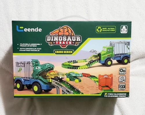 Dinosaur Toys Race Car Tracks Set- Flexible Vehicle Track Toy Playset- 164 pcs