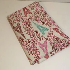 2 Yards Pink Blue Eiffel Tower Fabric 43" wide JoAnn Fabrics Cotton