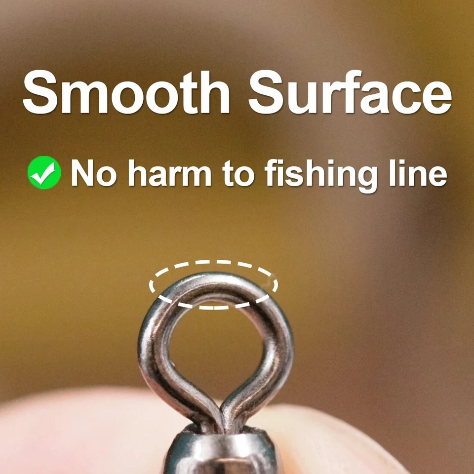 50~200Pc Fishing Swivel Snap Rolling Swivel with Safety Snap Interlock Connector - Image 4 of 4