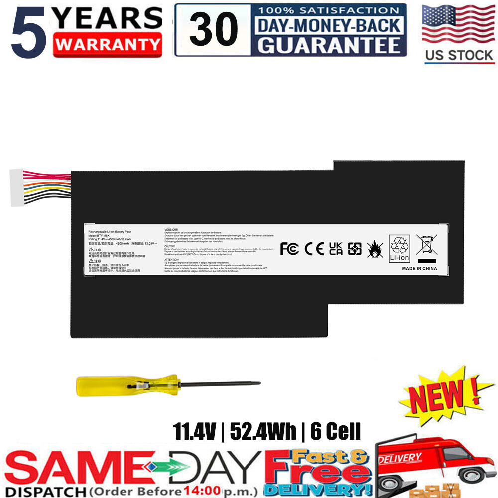 Battery for MSI GF75 Thin 3RD 8SC 8RD 8RC 8RX 9SC GF65 GS73 8RF