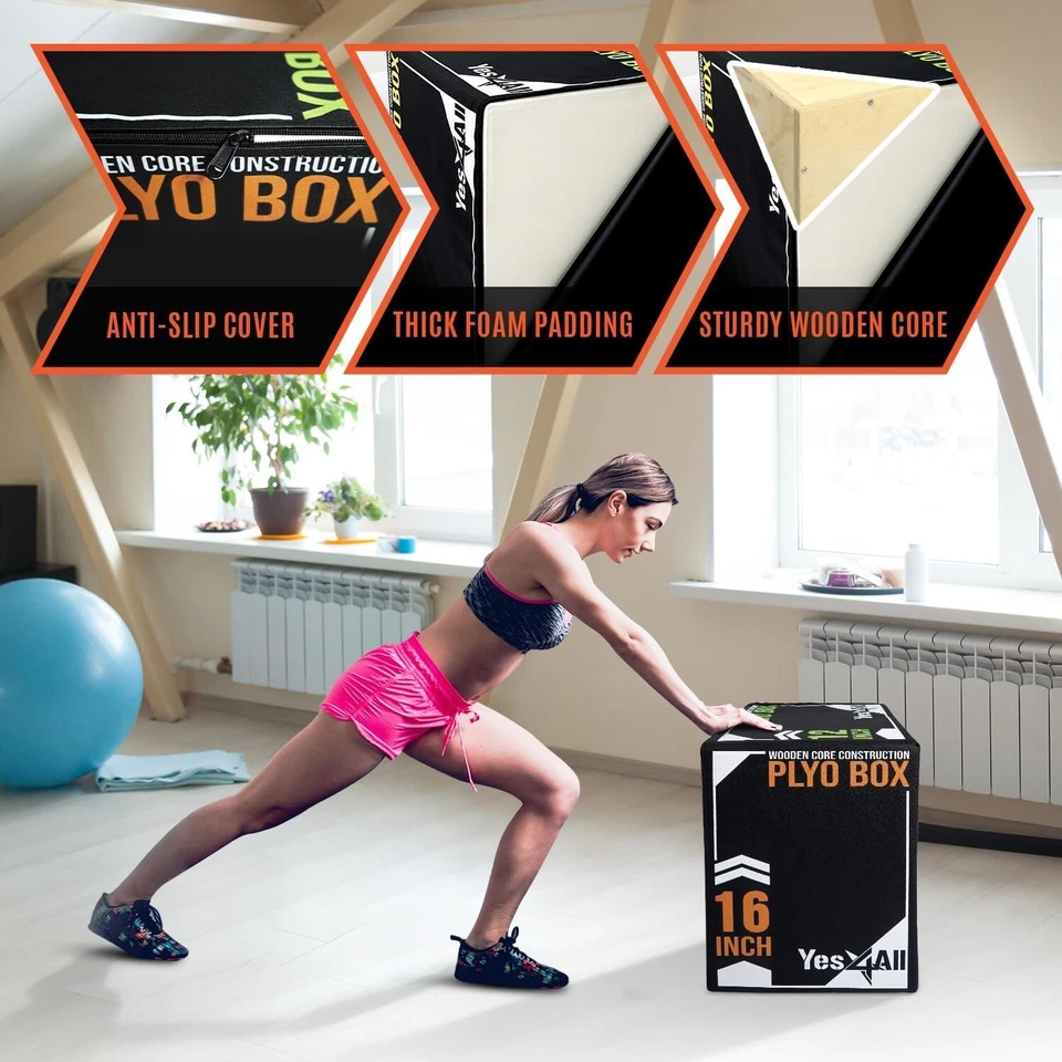 Caja Plyo de Salto Pliométrica Suave Acolchada Acondicionamiento Versátil Entrenamiento de Fuerza Foto 2 de 4