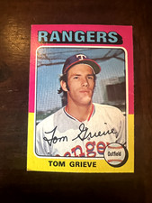 1975 TOPPS MINI BLANK BACK TOM GRIEVE TEXAS RANGERS BASEBALL CARD