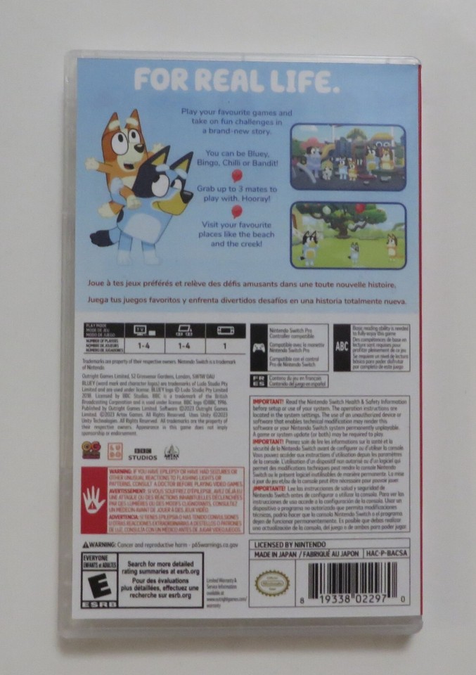 Replacement Case (NO GAME) Bluey The Videogame Nintendo Switch | eBay