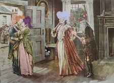 Futurama Nibbler Fine art print poster upcycled thrift store Landscape painting