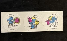 Vintage 80’s SMURF Scratch & Sniff Matte Stickers - GRAPE -