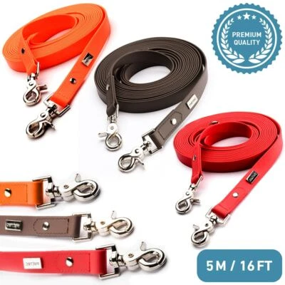 PetTec Schleppleine 5m aus Trioflex, Braun, Rot, Orange, Robuste Hundeleine
