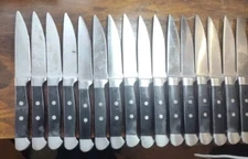 Oneida Ironman 67-15 Stainless Steak Knives Lot of 17